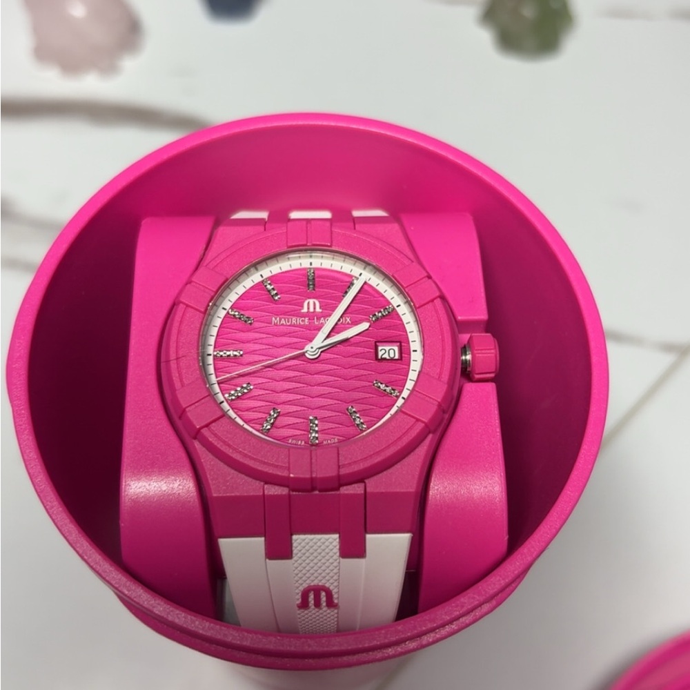 Maurice Lacroix Vibrant Pink and White Watch